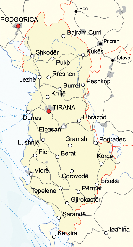 Map of Albania - Simple Map