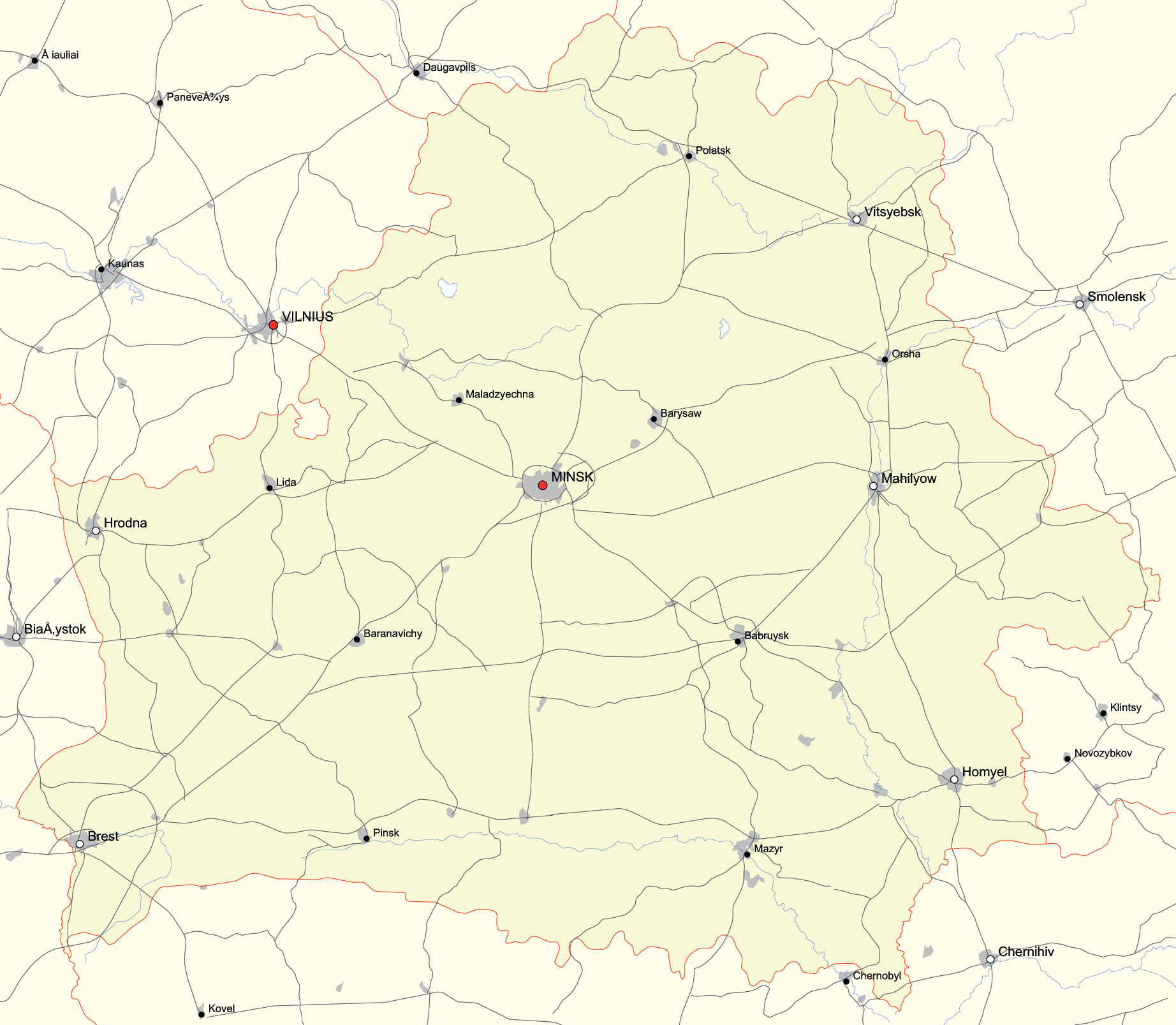 Map of Belarus - Simple Map